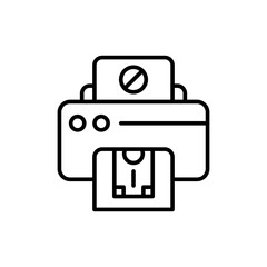 Fake money printing outline icons, minimalist vector illustration ,simple transparent graphic element .Isolated on white background