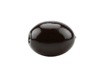 Isolated Shiny Black Olive Close-up