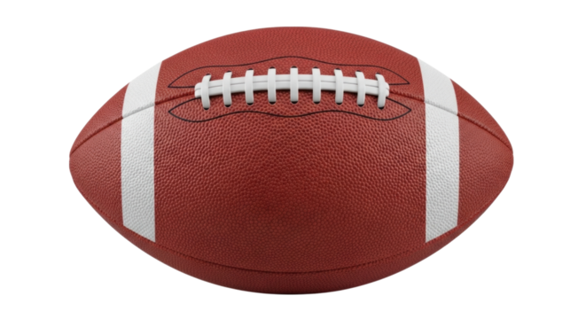 Leather football cutout isolated on transparent bg, png
