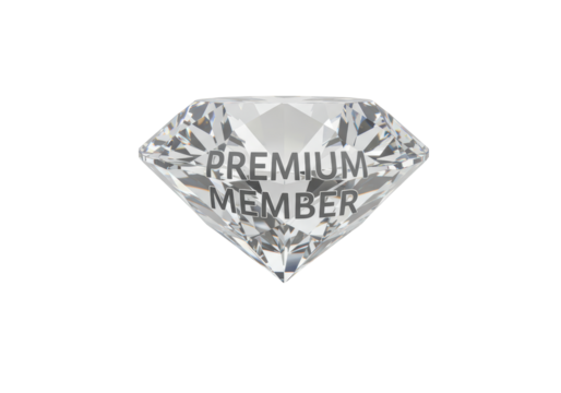 Isolated Diamond with 'Premium Member' Text