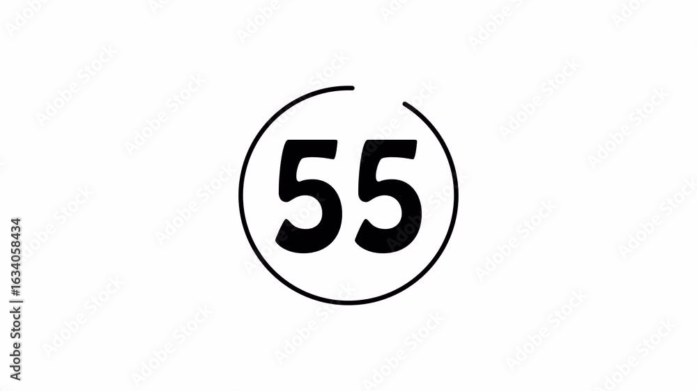 Poster one minute countdown. 60 to 0 seconds countdown. alpha channel for easy layering over other video or