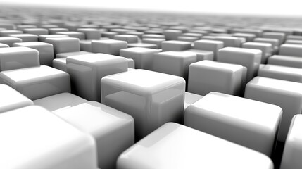 Fototapeta premium A grid of glossy white cubes.