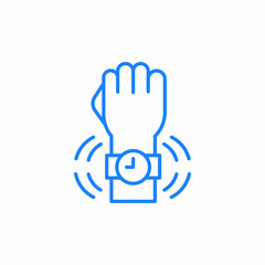 hand with wristwatch on wrist icon sign vector