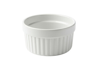 Isolated Clean White Ceramic Ramekin Dish