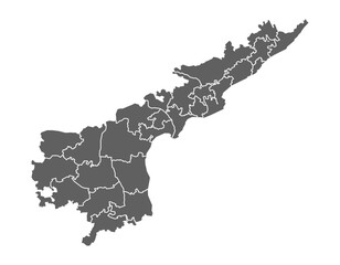 Andhra pradesh map with all district map lines