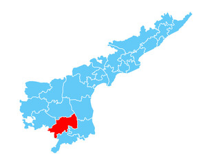 Annamayya dist highlighted on Andhra pradesh map