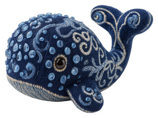 Fototapeta premium Decorative Whale Figure on Transparent Background for Artistic Displays