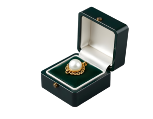 Elegant Pearl Necklace in a Jewelry Box