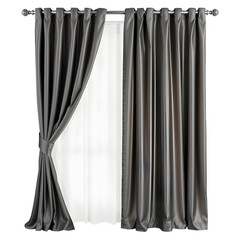 Elegant Gray Curtains with Sheer White Drapes