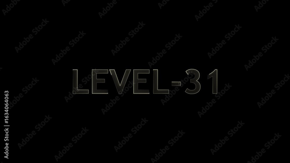 Fototapete level-31 text font with glowing neon line. level-31 neon bright text font colorful . next level-31 t