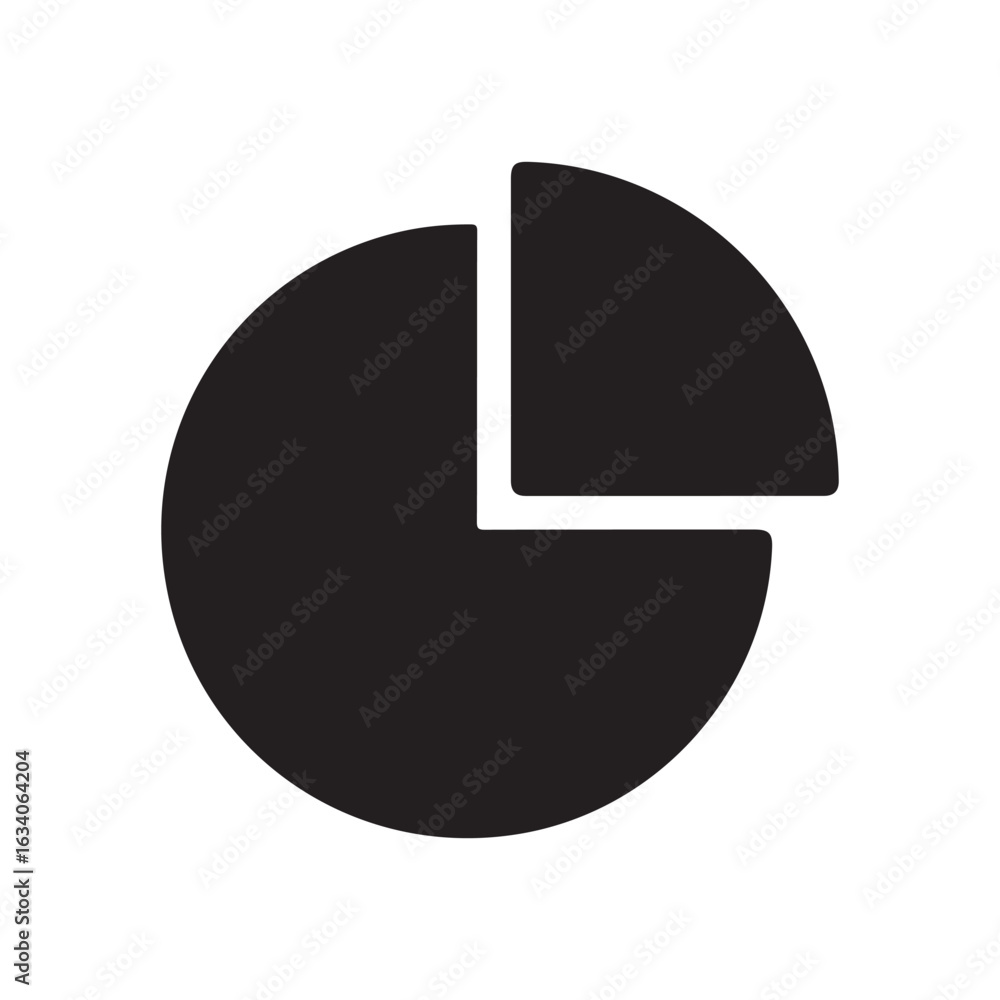 Poster pie chart marketing graph flat vector icon. simple solid symbol isolated on white background