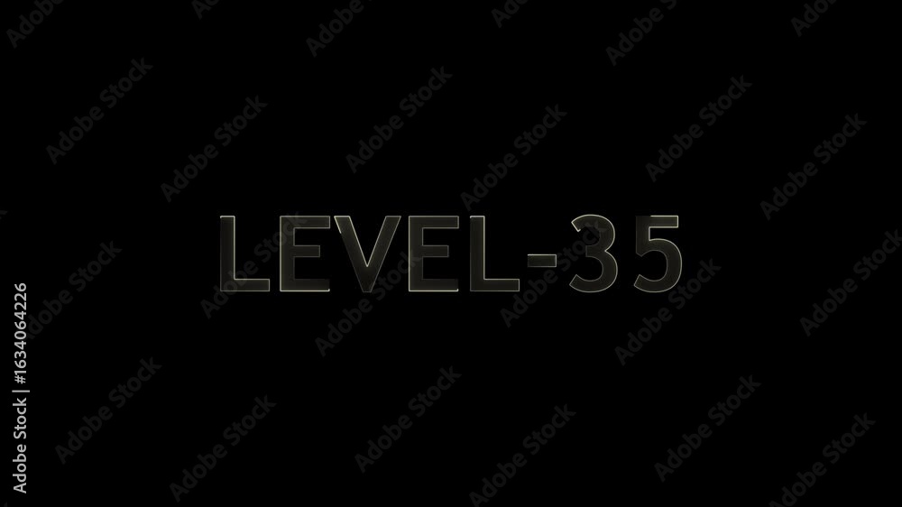 Fototapete level-35 text font with glowing neon line. level-35 neon bright text font colorful . next level-35 t