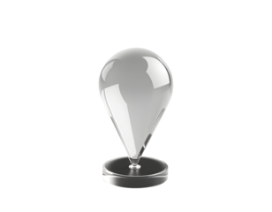 3D Rendered Glass Location Marker on Transparent Background