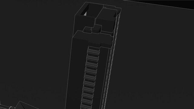 Animation of a Generic Apartment Complex, Seamless Looped linework Animation, black