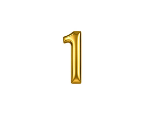 Golden Foil Number 1 Balloon - Party Decoration