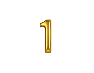 Golden Foil Number 1 Balloon - Party Decoration