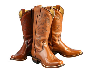 Three Brown Cowboy Boots