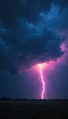 Dark, ominous storm clouds gather overhead, heavy with impending rain Lightning flashes in the distance, illuminating the turbulent sky The air is thick with anticipation , power, energy