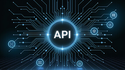 API: a hologram virtual interface that hologram of API,API integration, API development, JSON, API documentation,	