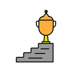 Achievement lineal color line icon with white background vector stock illustration