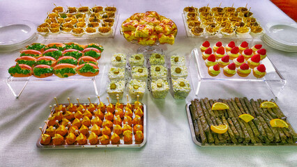 canapés, bakery products and olive oil dishes at the open buffet breakfast