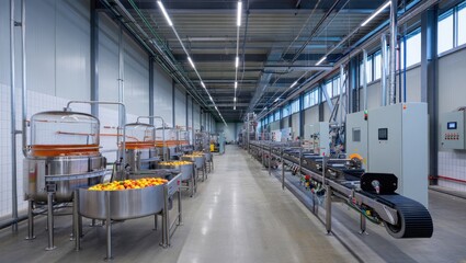 Fototapeta premium Modern Fruit Processing Facility with Equipment