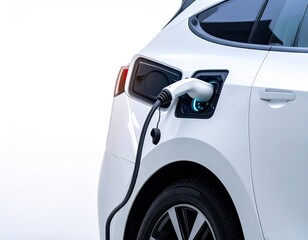 Electric Car Charging at Charging Station