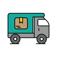 Fast Delivery lineal color line icon with white background vector stock illustration