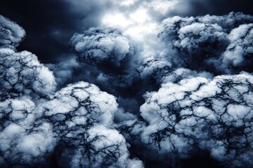 Dark, ominous clouds with cracked, smoky texture