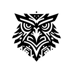 an eagle tribal mask, angular and majestic