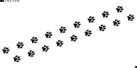 Wolf paw print. Coyote paw print vector