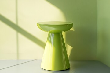 Stylish Minimalist Round Side Table in Bright Green for Modern Interiors