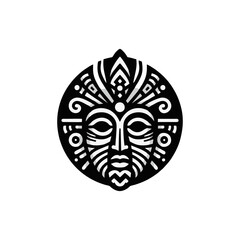 Naklejka premium Tribal mask designs that reflect the classic forms of ancestral heritage
