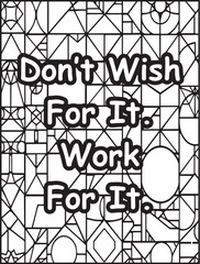 Motivational quote coloring page: Mosaic pattern background: Affirmation words to color