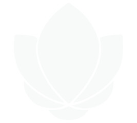Simple, light-gray lotus flower graphic design.
