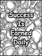 Motivational quote coloring page: Mosaic pattern background: Inspirational words to color 