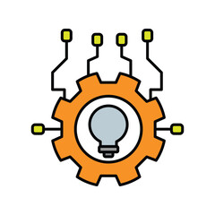 Innovation  lineal color line icon with white background vector stock illustration