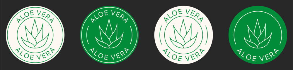 Aloe Vera Stamps. Aloe Vera Label for Product Packaging. Vector Design Badges.