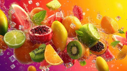 Mixed Fruits and Ice Splash 