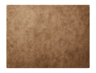 Textured brown stone tile with natural cracks and imperfections on transparent background.