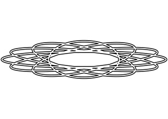 モノクロの重なり合う円形の抽象的な模様