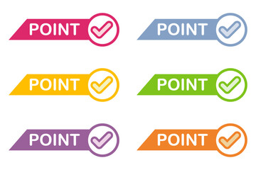 イラスト素材：ポイント,重要,マーク,チェック,注目,注意	
