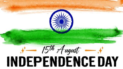 celebrating India Independence Day greeting card with Indian waving flag grunge by water color paint background. abstract background, vintage Poster, banner or flyer design for 15th of August