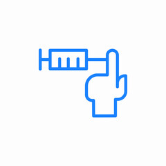 injection hand icon sign vector