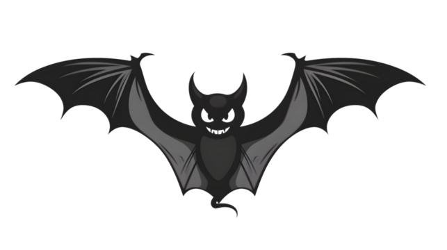 Cartoon Bat Illustration, isolated on transparent background
