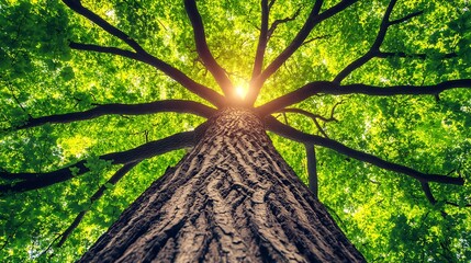 Lush green canopy of a large tree.