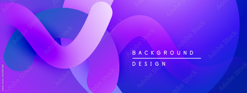 Poster abstract fluid shapes, vibrant purple hues, modern design. gradient colors create dynamic visual eff