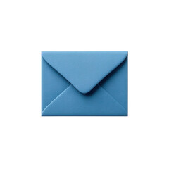 A close-up of a blue envelope resting on a white background, perfect for conveying messages, invitations, or correspondence in a modern and elegant way.