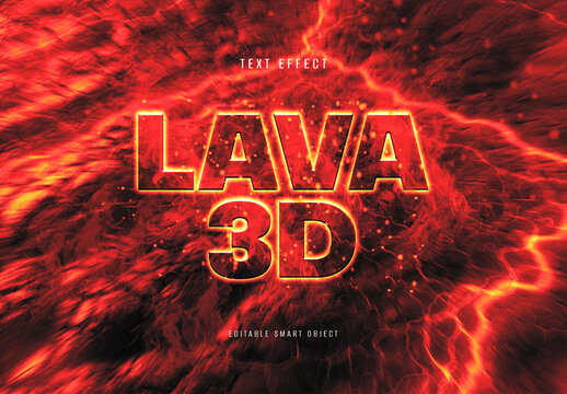 Fire Lava Glowing 3D Text Effect