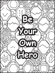 Printable coloring page: Mosaic pattern to color: Motivational words